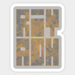 Riyadh, Saudi Arabia City Map Typography - Bauhaus Sticker